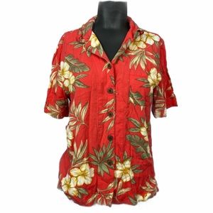 Tahiti Reef Club Pink Tropical Hawaiian Top